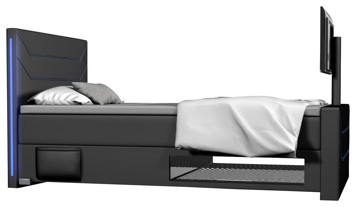 Bett Chillix Graphitfarben ca. 120x200cm - Graphitfarben, Textil (120/200cm) - Mömax