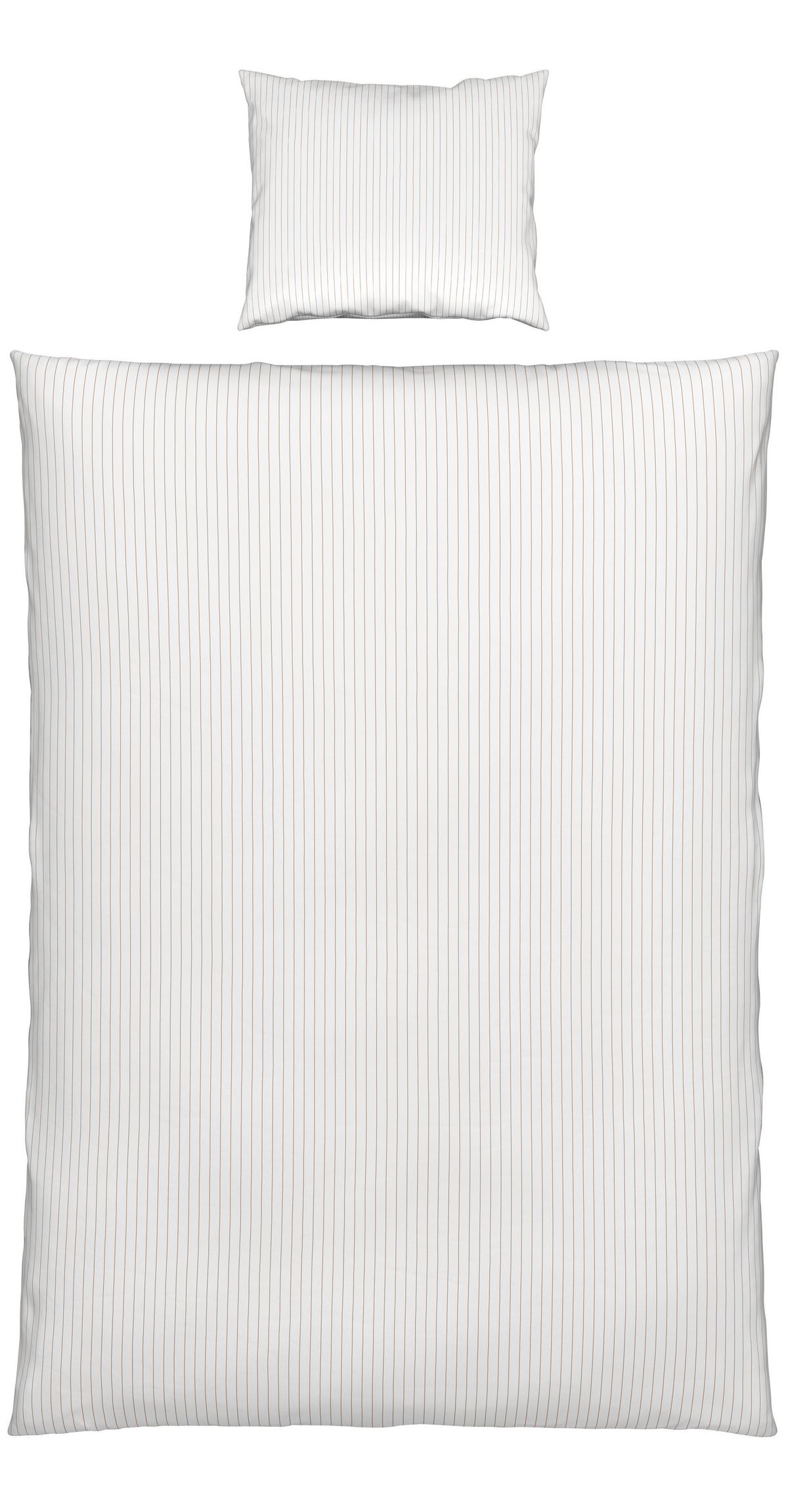 BETTWÄSCHESET TWILL STREIF - Weiss/Beige, Modern, Textil (160/210cm) - Mömax