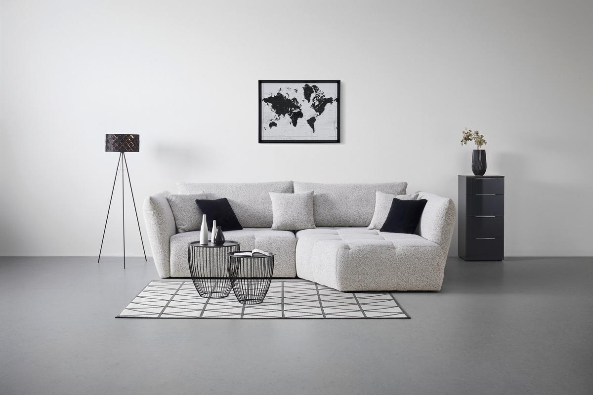 Wohnlandschaft Bonny Beige - Beige/Schwarz, MODERN, Textil (300/193cm) - Premium Living