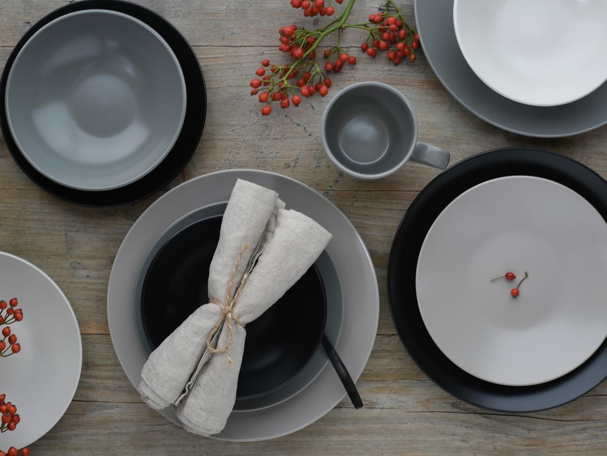 Kombinirani Servis Manhattan, 16-Delni - rjavosiva/siva, Basics, keramika - Creatable