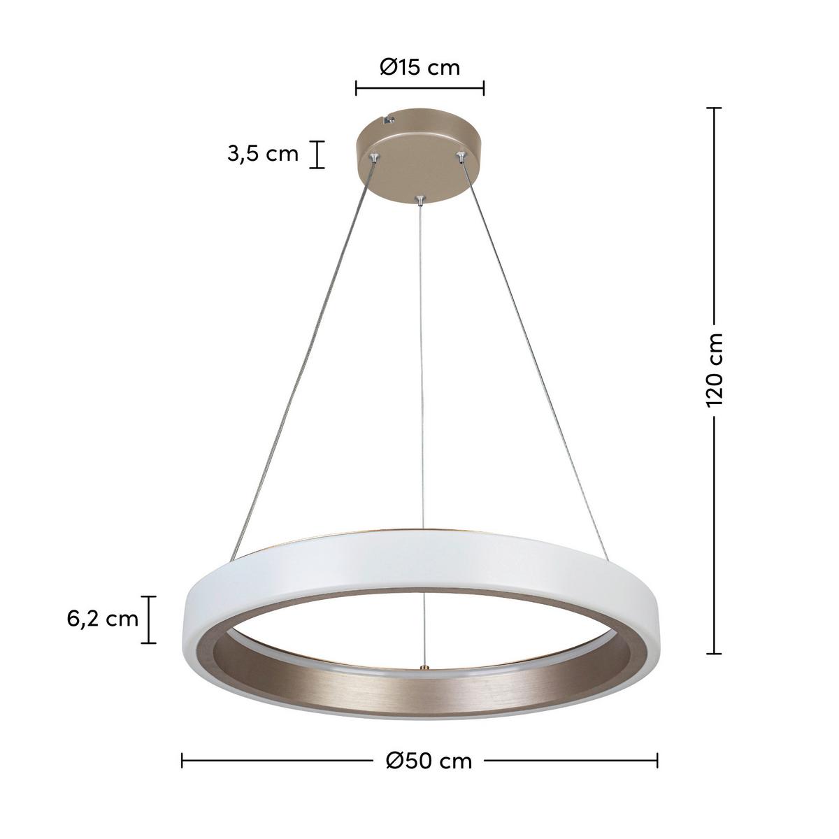 LAMPA WISZĄCA TERESA - biały/cappuccino, Trend, tworzywo sztuczne/metal (50/120cm) - Collet's Monde