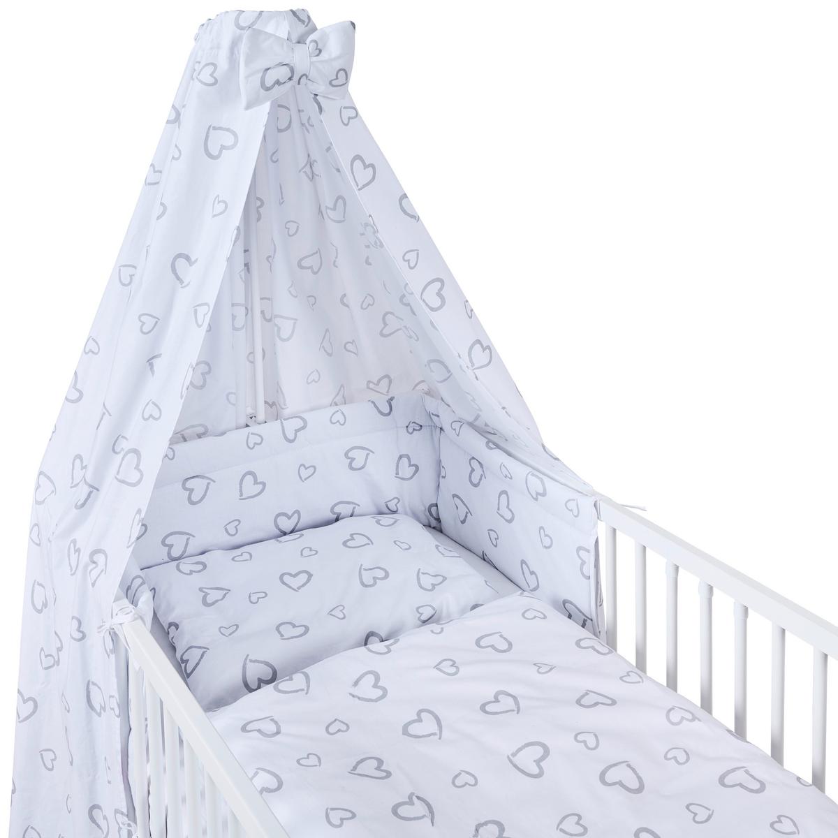 ŁÓŻKO SZCZEBELKOWE-ZESTAW SWEETHEART - biały/szary, Lifestyle, tkanina/drewno (144,5/74,5/82cm) - My Baby Lou