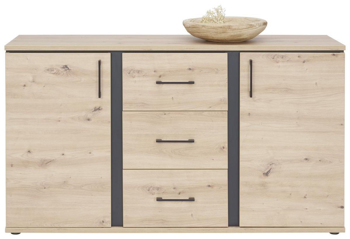 Comodă cu uși NATURE NATK 01 - culoare lemn stejar, Konventionell, material pe bază de lemn (145/84/42cm)