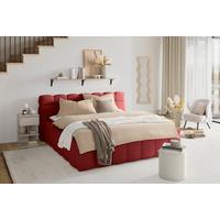 Polsterbett Monte Rot ca. 160x200cm - Rot/Schwarz, KONVENTIONELL, Kunststoff/Textil (160/200cm) - Based