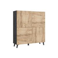 Komoda Phuket 120 - boje kestenolikog hrasta/crna, Design, drvni materijal/plastika (120/128/39cm) - P & B