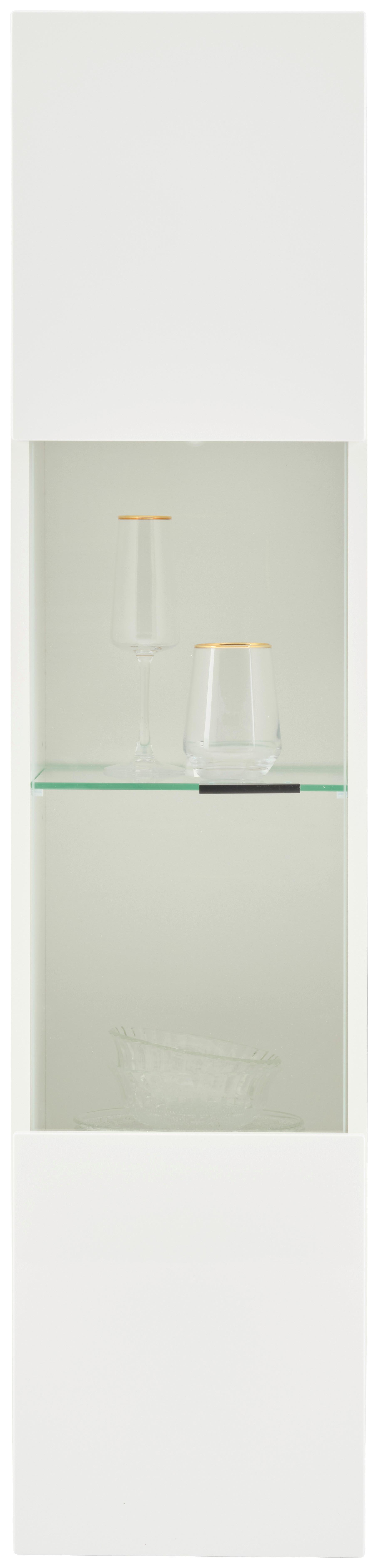 Viseća Vitrina Otis - bijela visoki sjaj, Moderno, staklo/drvni materijal (30/130,2/34,6cm) - Modern Living