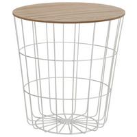 STOLIK BOCZNY HZ1200170 - biały, Basics, metal/drewno (39/41cm)