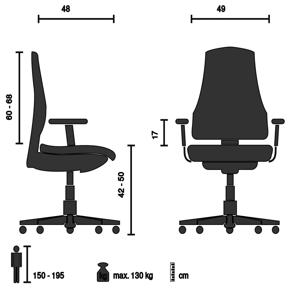Pisarniški Stol Tramore Base, Črna - črna, Moderno, umetna masa/tekstil (67/108/60cm) - MID.YOU