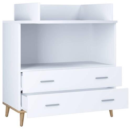 Wickelkommode Landos ca. 80 cm Weiß/Honigeiche - Weiß/Grau, MODERN, Holzwerkstoff/Kunststoff (60/93/49cm) - MID.YOU