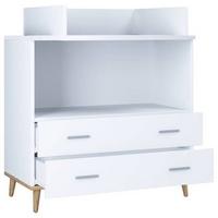 Wickelkommode Landos ca. 80 cm Weiß/Honigeiche - Weiß/Grau, MODERN, Holzwerkstoff/Kunststoff (60/93/49cm) - MID.YOU