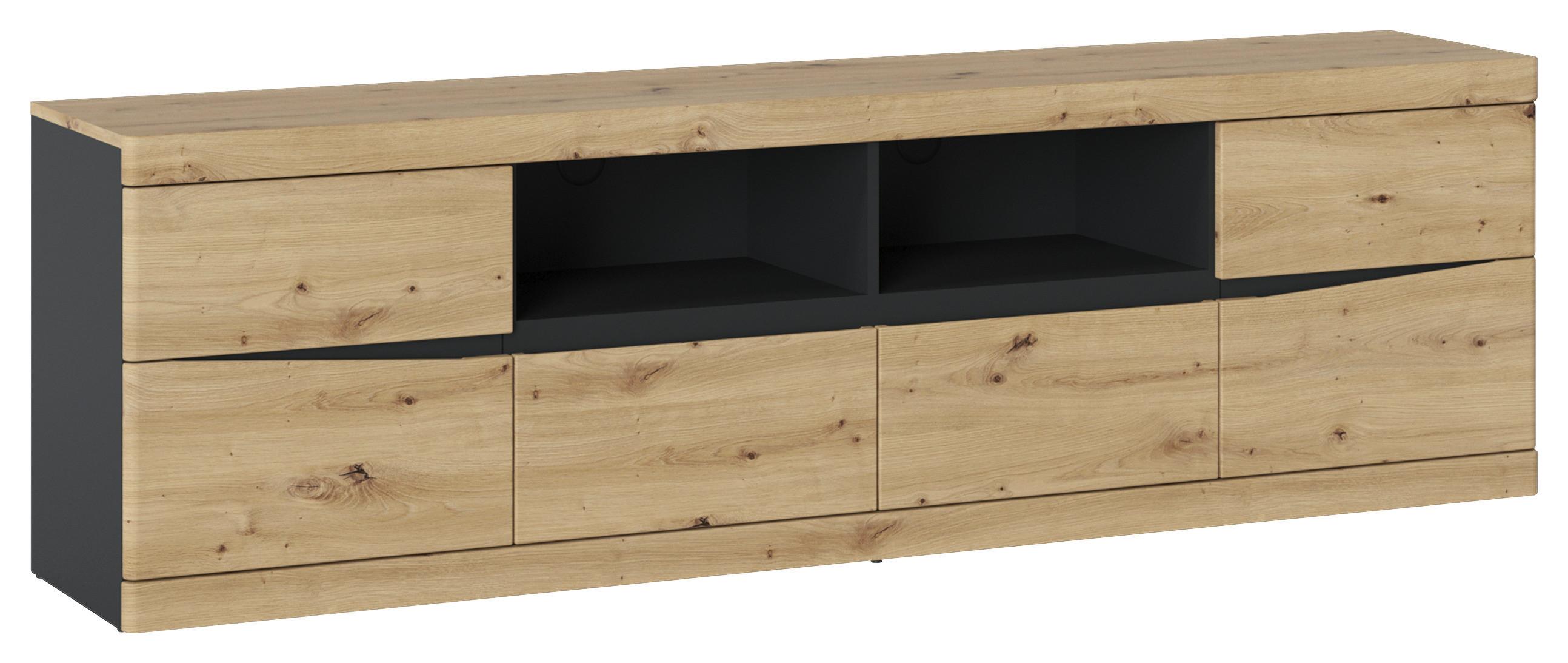 Comodă TV TURINO - stejar Artisan/antracit, Trend, material pe bază de lemn (200/60/39,9cm) - Modern Living
