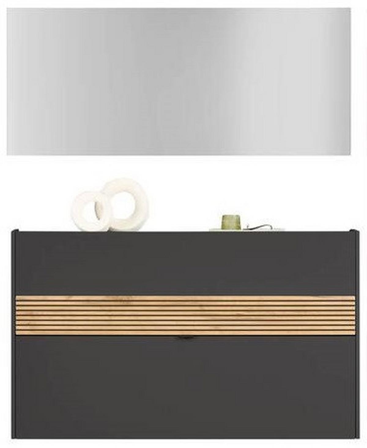 PRZEDPOKÓJ RIO - kolor dębowy/kolor grafitowy, Design, materiał drewnopochodny/szkło (140/200/18cm) - Voleo
