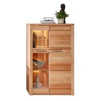 WITRYNA NATURE ONE - kolor stalowy/buk twardzielowy, Natur, materiał drewnopochodny/metal (85/137/40cm) - Carryhome