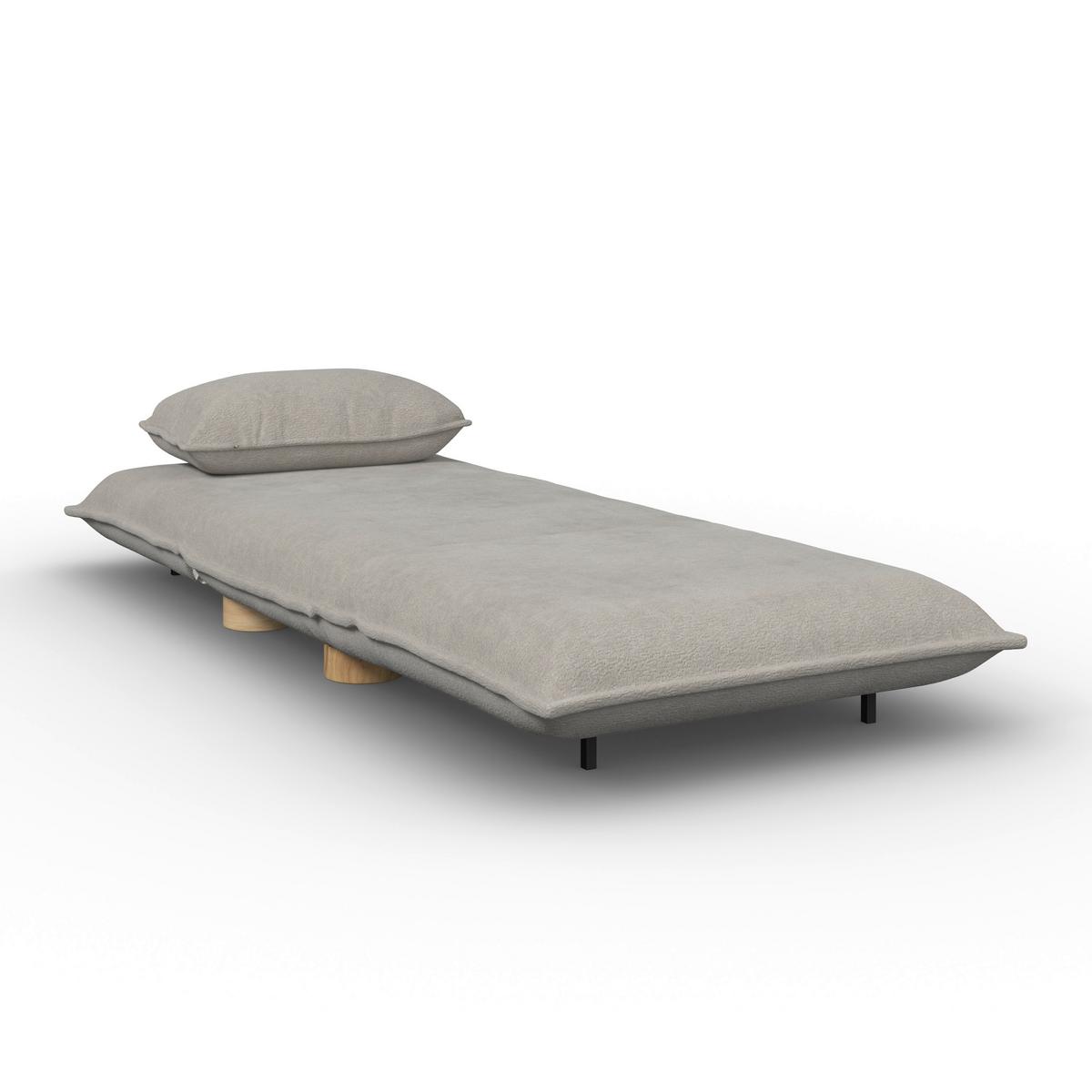 Schlafsessel Bella Bouclé Beige - Beige/Naturfarben, MODERN, Holz/Textil (83/41/63cm) - Bessagi Home