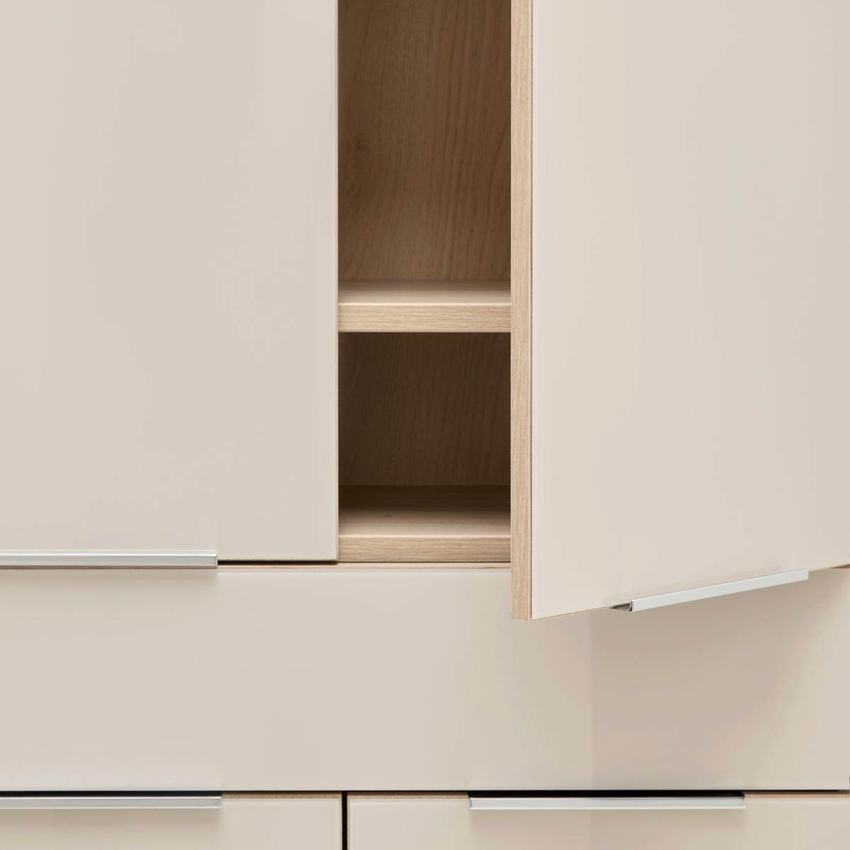 Schranksystem Siena Kaschmir/Eichefarben - Kaschmir/Chromfarben, MODERN, Holzwerkstoff/Metall (80/198/38cm) - Mömax