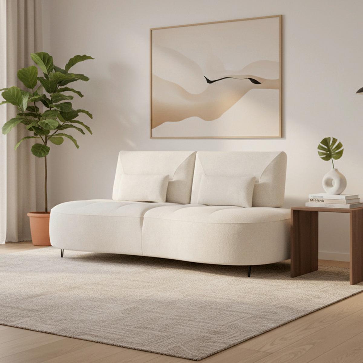 Trosed Benny, Bež - črna/bež, Moderno, kovina/tekstil (224/85/114cm) - Bessagi Home