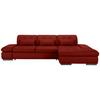Wohnlandschaft Sanfino Leder Rot - Chromfarben/Rot, KONVENTIONELL, Leder/Metall (305/79-96/199cm) - Premium Living
