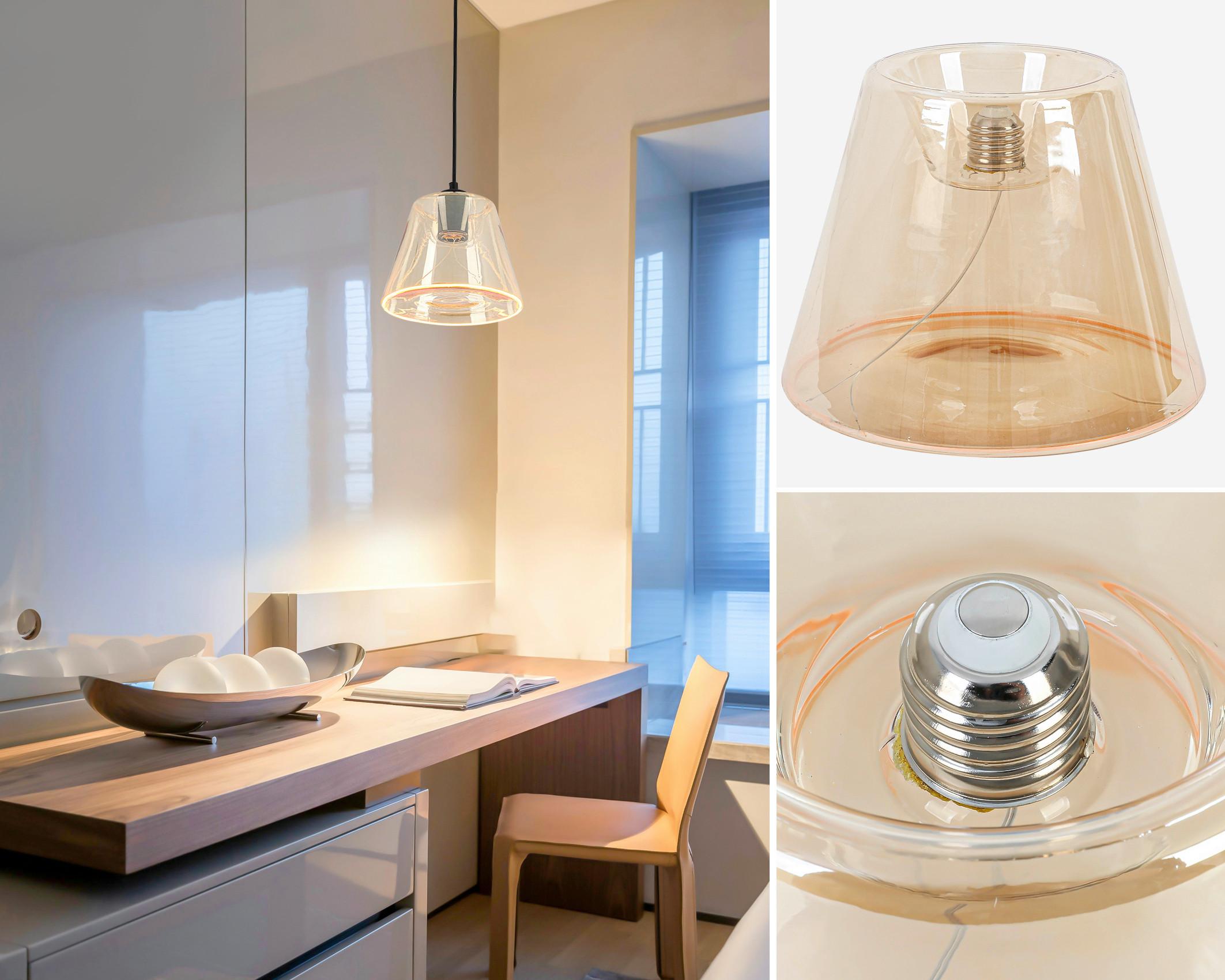 LED-LJUSKÄLLA C80241MM - bärnstensfärgad, Klassisk, metall/glas (19/15cm) - Mömax