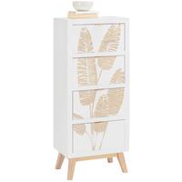 Kommode aus Paulownia massiv - Weiss/Goldfarben, Lifestyle, Holz/Holzwerkstoff (45/109/30cm) - Premium Living