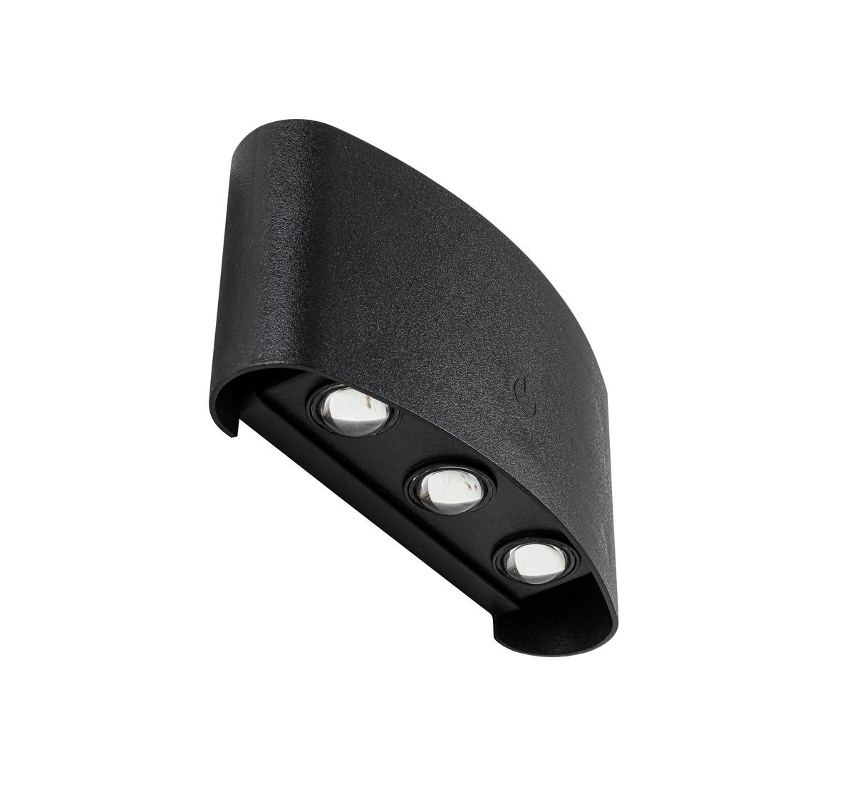 LED-Wandleuchte Beide Schwarz max. 2,5 Watt - Schwarz, MODERN, Kunststoff/Metall (5,25/17/8,5cm) - Mömax