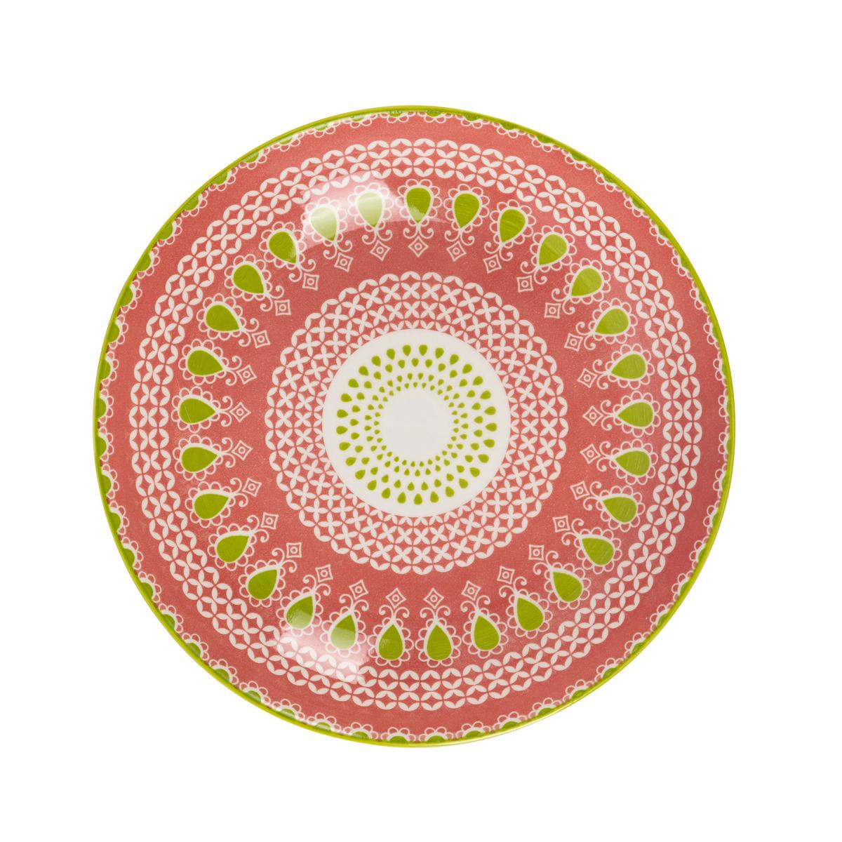 Plitvi Krožnik Maja - rdeča/zelena, Trendi, keramika (26,7/2,7cm) - Modern Living