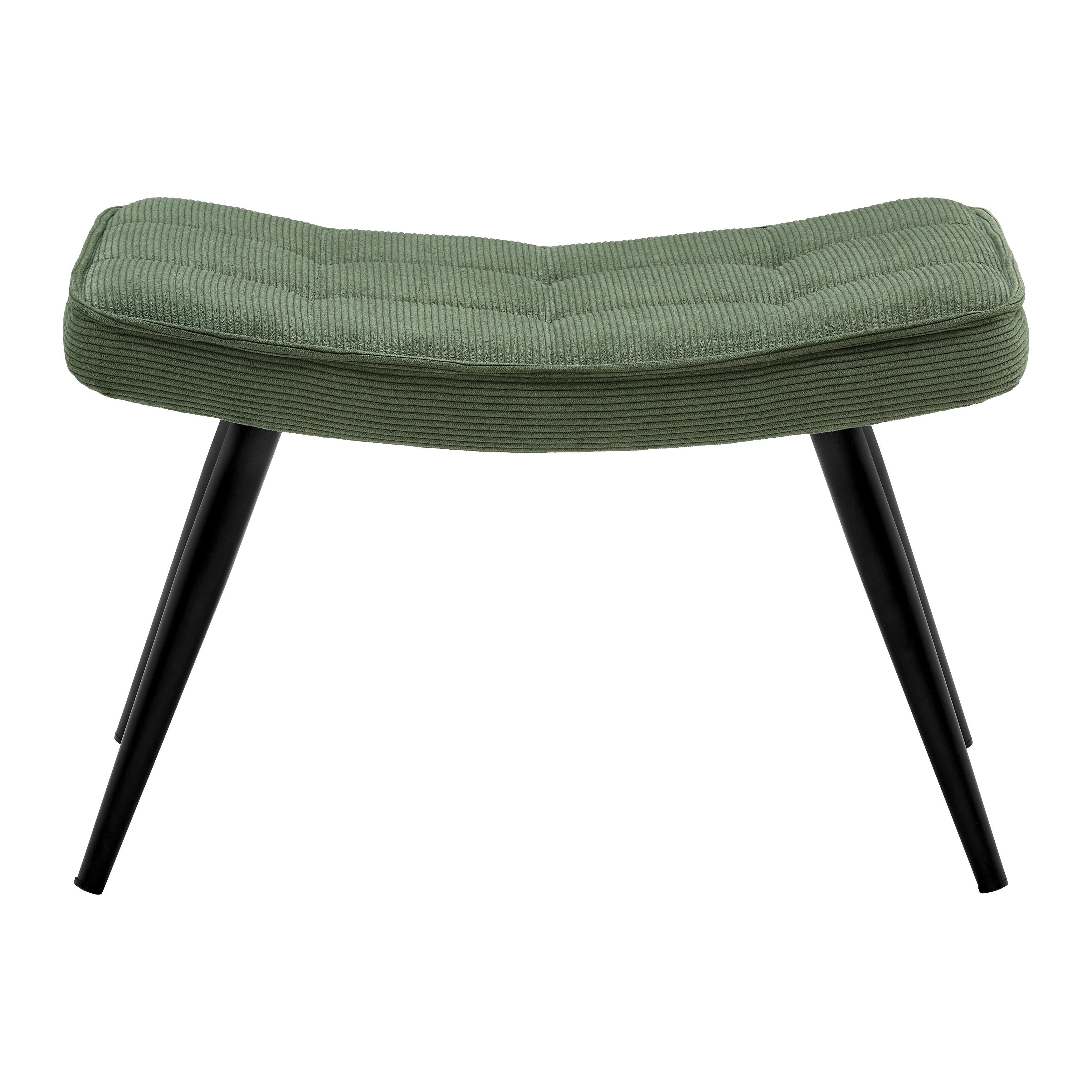 Hocker Gunvor Grün - Schwarz/Grün, MODERN, Holz/Textil (59,5/39/40cm) - Based
