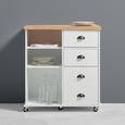 Küchenwagen Lamina - Hellgrau/Naturfarben, MODERN, Holz (80/89/45cm) - MÖMAX modern living
