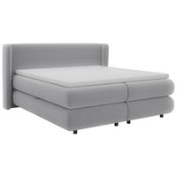 Boxspring Krevet Elodie - srebrne boje/crna, Konvencionalno, tekstil/plastika (180/200cm) - Premium Living