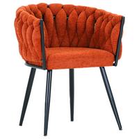 KRZESŁO Z PODŁOKIETNIKAMI WEAVY - kolor rdzawy/czarny, Design, metal/tkanina (60/78/55cm) - Landscape