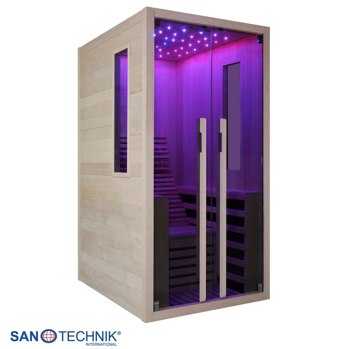 Infrarotkabine Carbon ca. 100x195x130cm - Naturfarben, Basics, Holz (100/195/130cm) - Sanotechnik