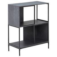 REGAŁ SEVILLA - czarny/szary, Modern, materiał drewnopochodny/metal (70/86/35cm) - PBJ