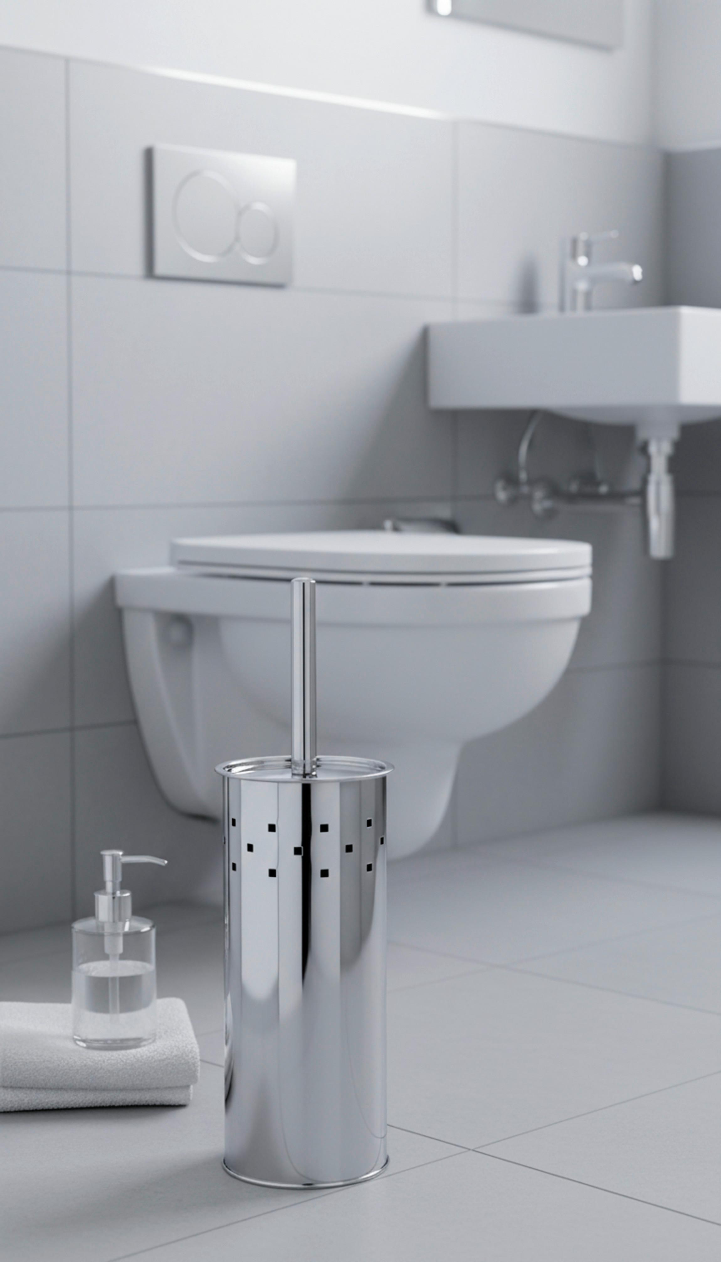 WC-BÜRSTENGARNITUR BÜRSTL 1 -SB- - Edelstahlfarben, Kunststoff/Metall (9,5/39/9,5cm) - Mömax