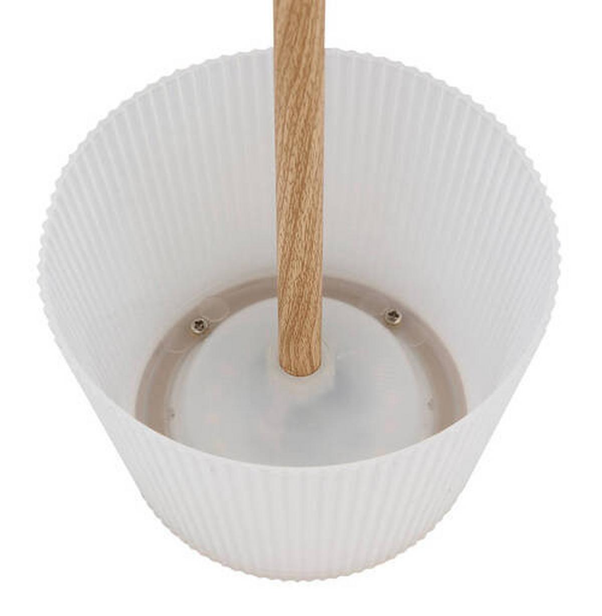 Akku-Tischleuchte Gregoir Braun/Weiß max. 4 Watt - Braun, Natur, Kunststoff/Metall (13/38cm) - Globo