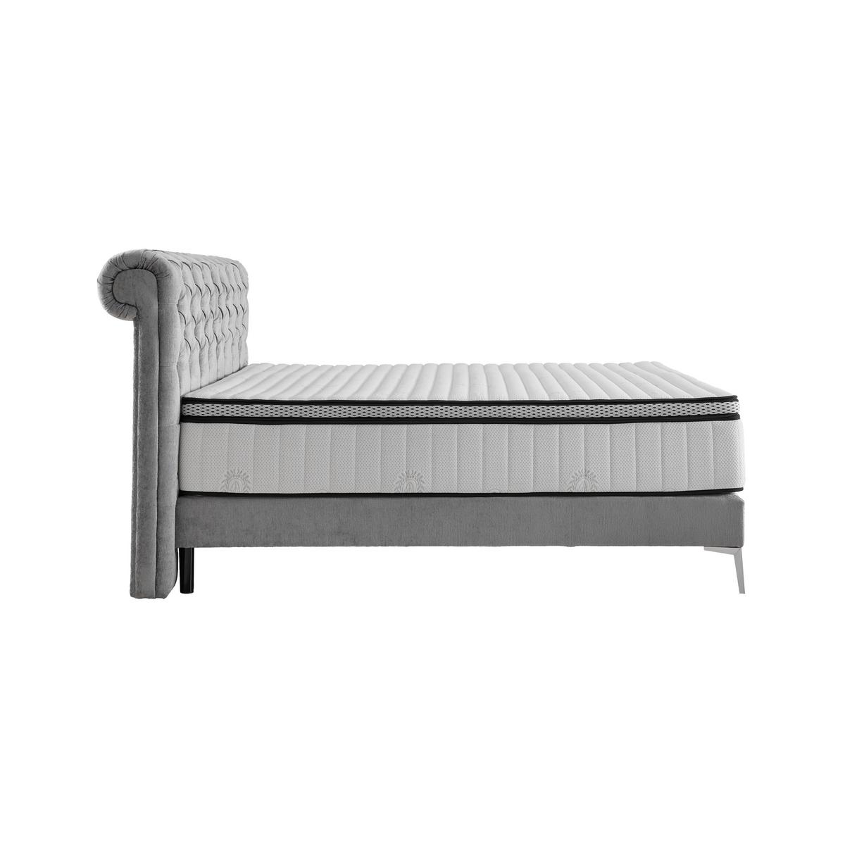 Postelja Boxspring Queen, Siva, 180x200 - barve kroma/siva, Konvencionalno, tekstil (180/200cm) - Premium Living
