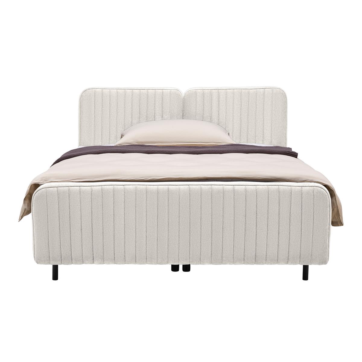Boxbett Livetto Hellgrau ca. 180x200cm - Hellgrau/Schwarz, KONVENTIONELL, Holz/Textil (180/200cm) - Mömax