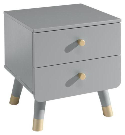 Kindernachtkästchen Grau H: 45,2 cm Billy - Goldfarben/Grau, KONVENTIONELL, Holzwerkstoff/Kunststoff (43/45,20/40cm) - MID.YOU