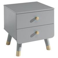Kindernachtkästchen Grau H: 45,2 cm Billy - Goldfarben/Grau, KONVENTIONELL, Holzwerkstoff/Kunststoff (43/45,20/40cm) - MID.YOU