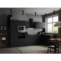 Kotna Kuhinja Z Aparati Oliver, 340x172cm - temno siva/črna, Design, kovina/leseni material (340/172cm) - Respekta