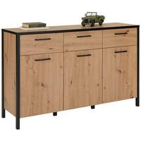 Sideboard in Schwarz/Eichefarben - Eichefarben/Schwarz, Lifestyle, Holzwerkstoff/Kunststoff (139,8/89,5/40,2cm) - Mömax
