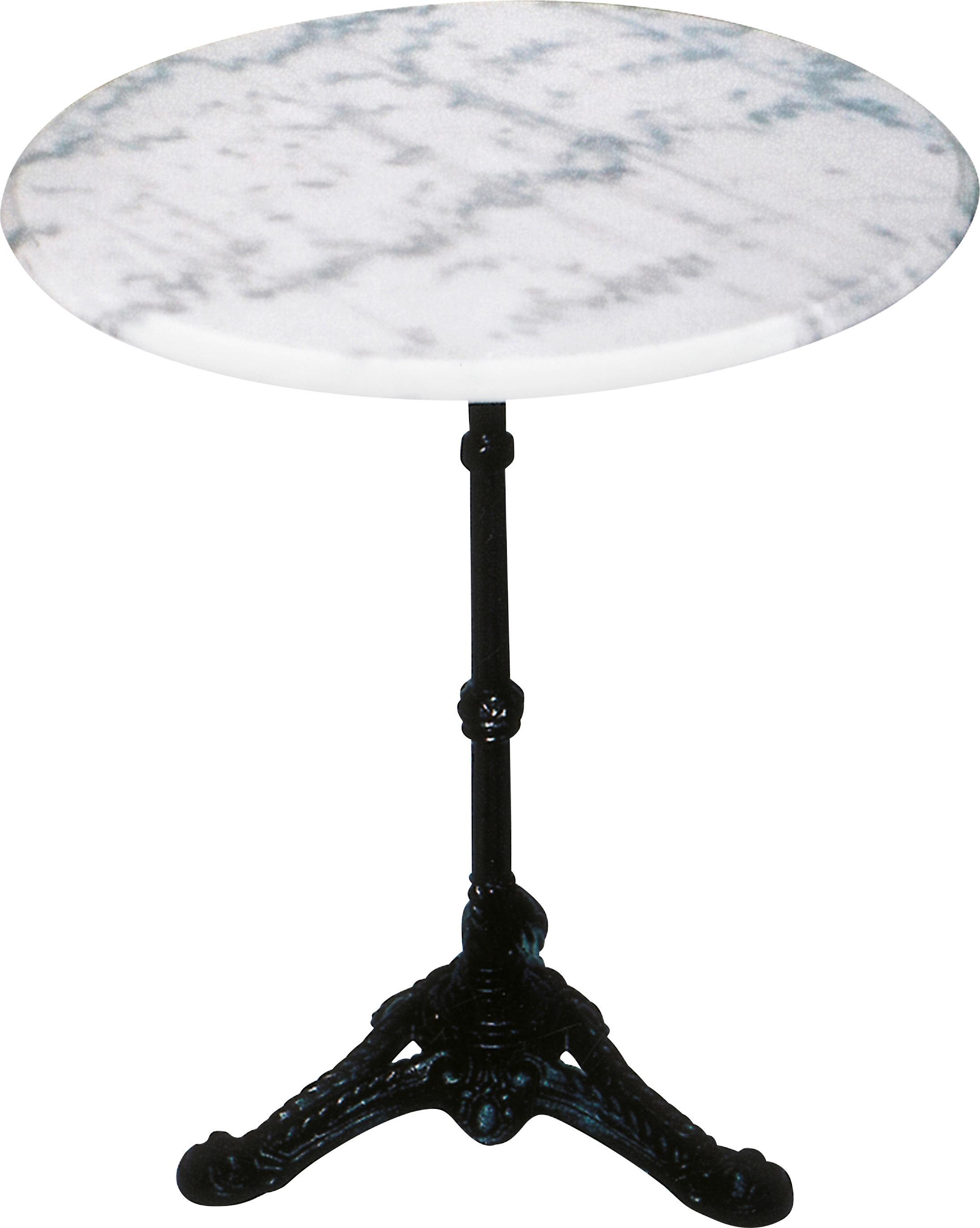 STÓŁ BISTRO MARMOR - biały/czarny, Konventionell, kamień/metal (60/60/73cm) - Livetastic