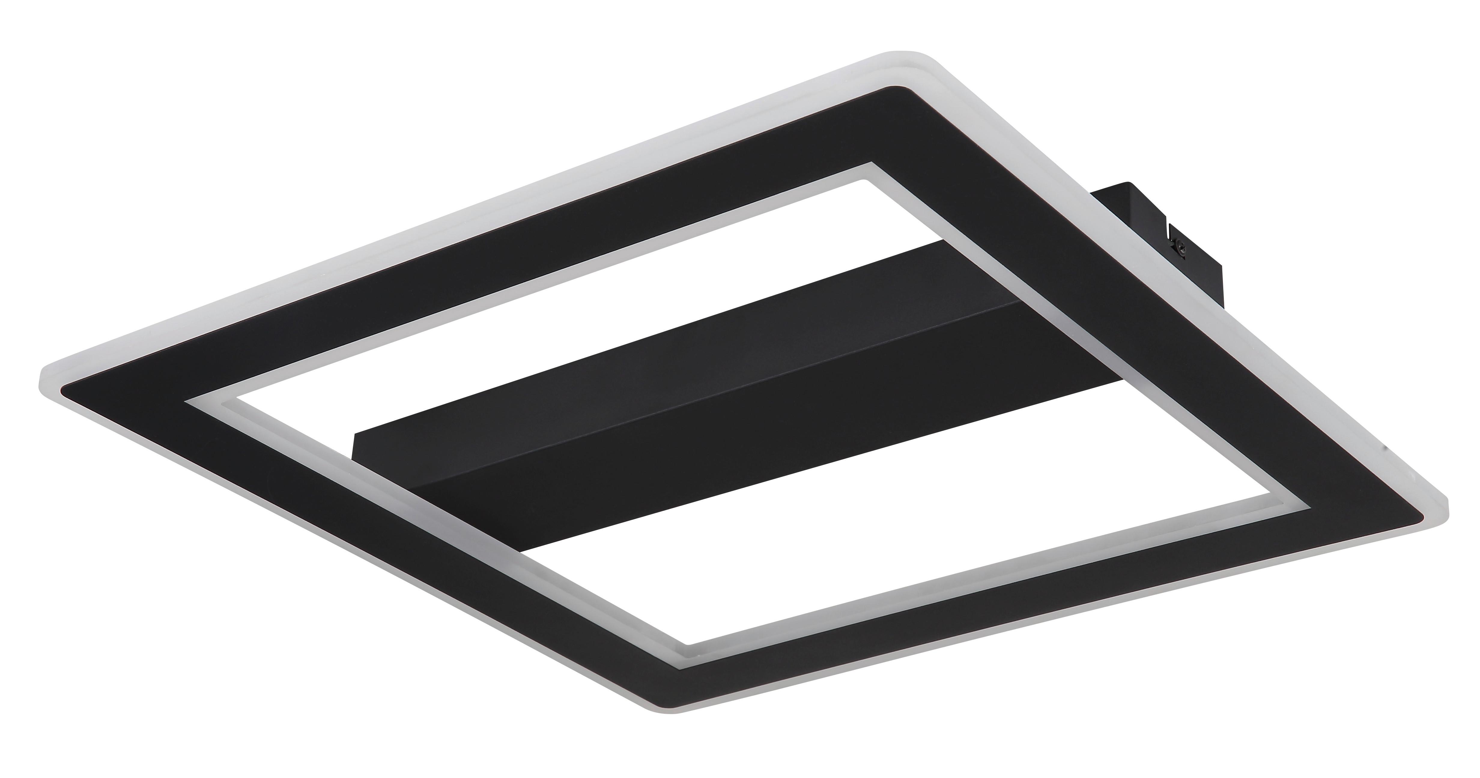 LED-DECKENLEUCHTE 67269-30 - Opal/Schwarz, Design, Kunststoff/Metall (45/45/5cm) - Globo