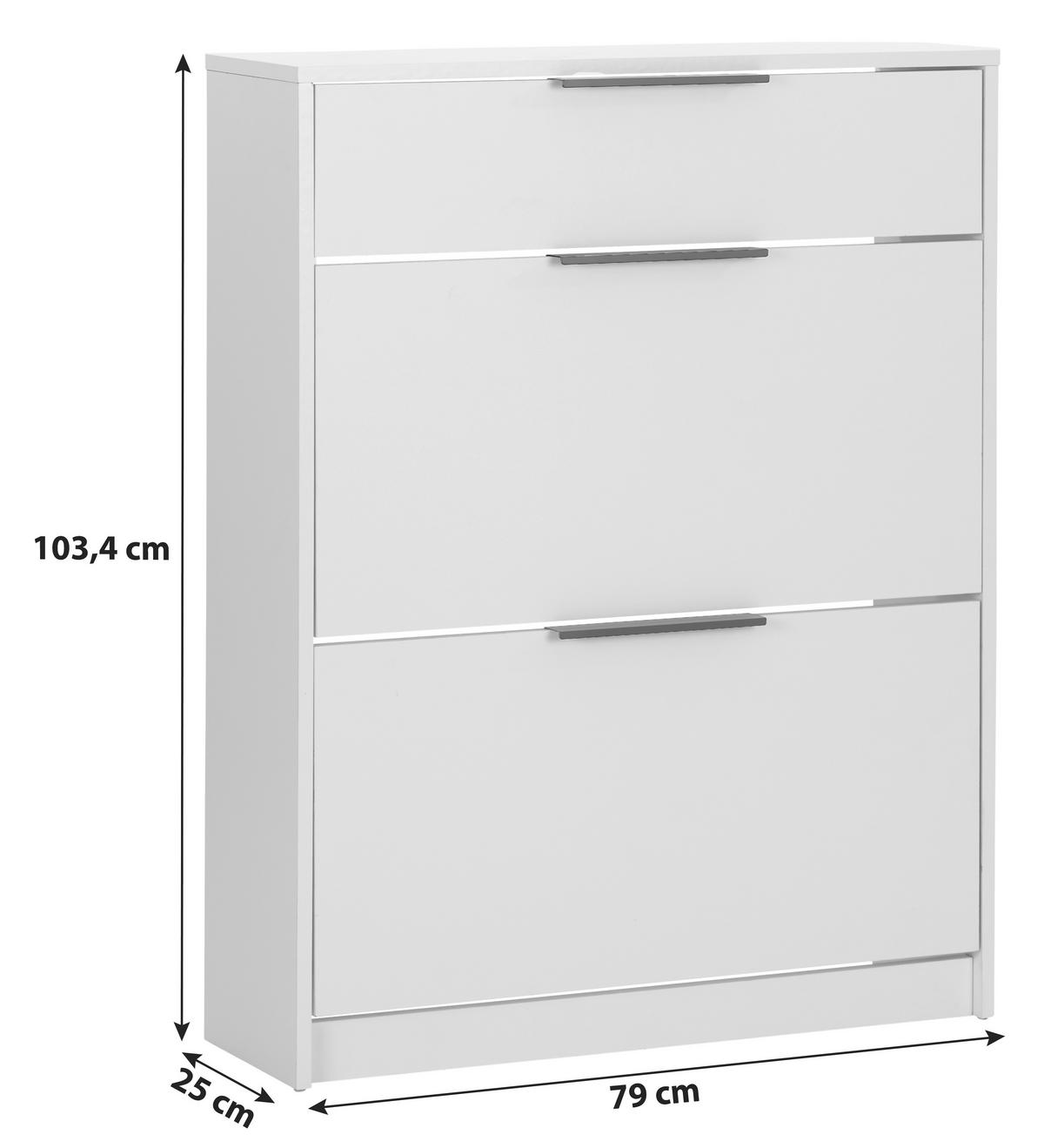 Omara Z Loputami Za Čevlje Anna 02, Bela - črna/bela, Moderno, kovina/leseni material (79/103,4/25cm) - Mömax