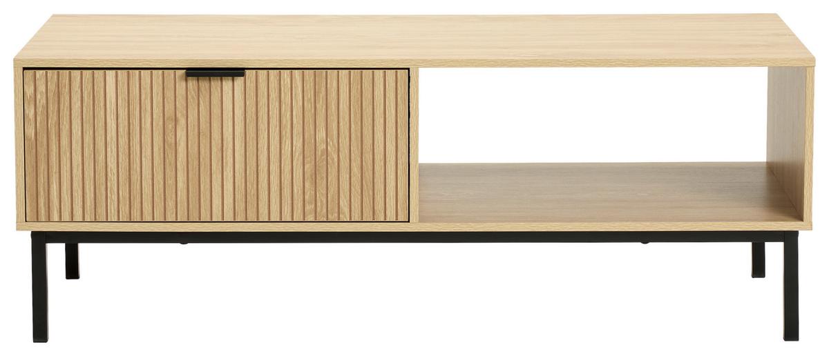 STOLIK KAWOWY MAMRY - kolor naturalny/czarny, Natur, materiał drewnopochodny/metal (110/40/50cm) - MID.YOU