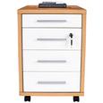 Predalnih Na Kolescih Profi - hrast/bela, Moderno, leseni material (43/62/48cm) - Mömax modern living