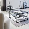 SOFFBORD ANGEL - grå/svart, Modern, metall/glas (70/38/70cm) - Premium Living