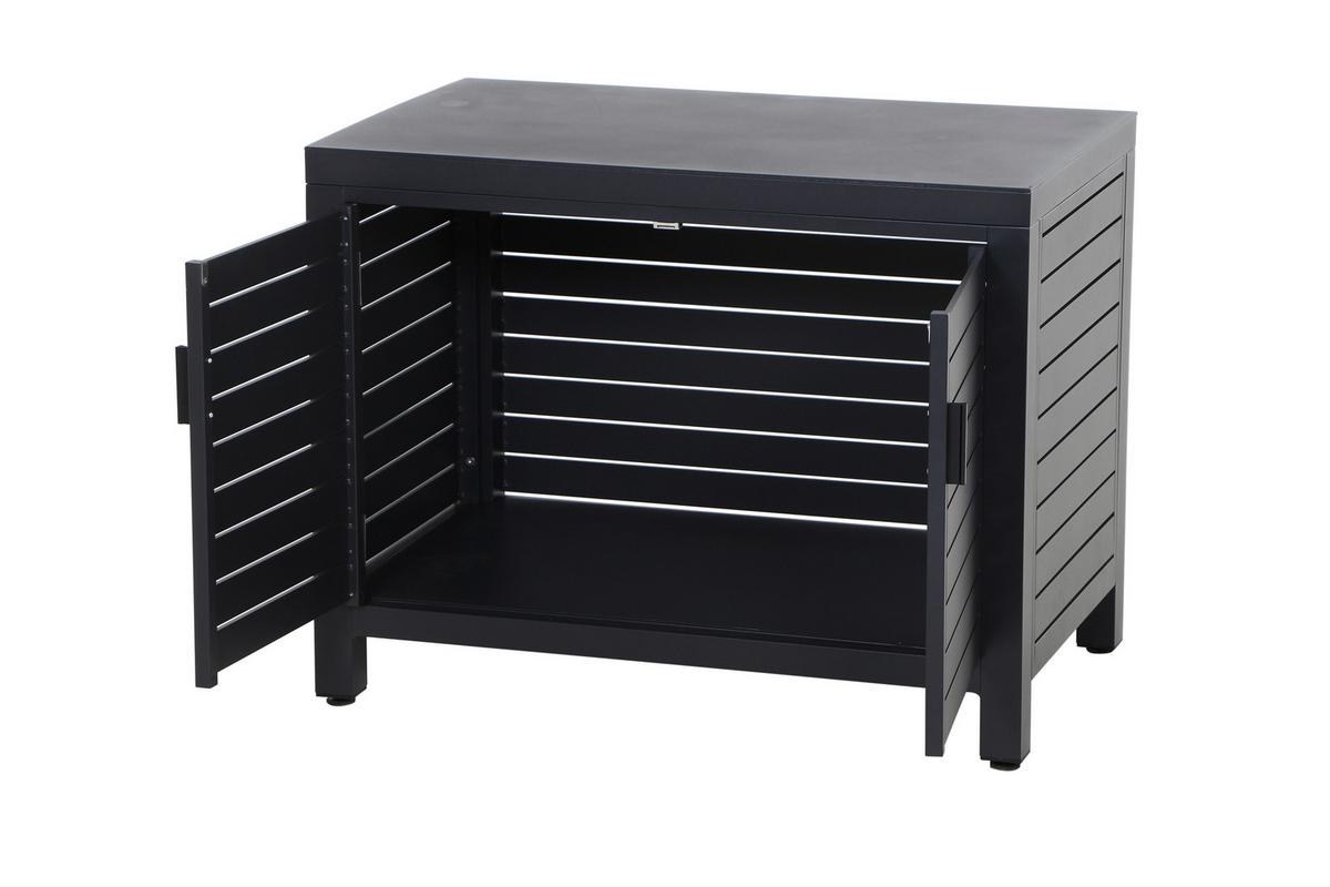 Outdoorküche Anthrazit ca. 180x70,5x56 cm - Anthrazit, Basics, Metall (180/70,5/56cm) - Siena Garden