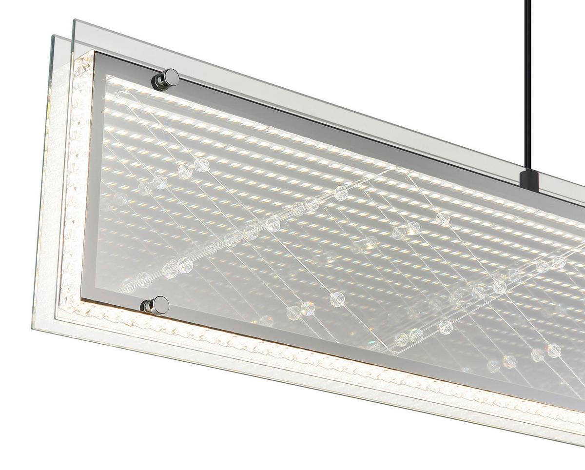 Led Viseća Svjetiljka Mirrora - prozirno/boje kroma, Design, staklo/metal (113/8/120cm) - Globo