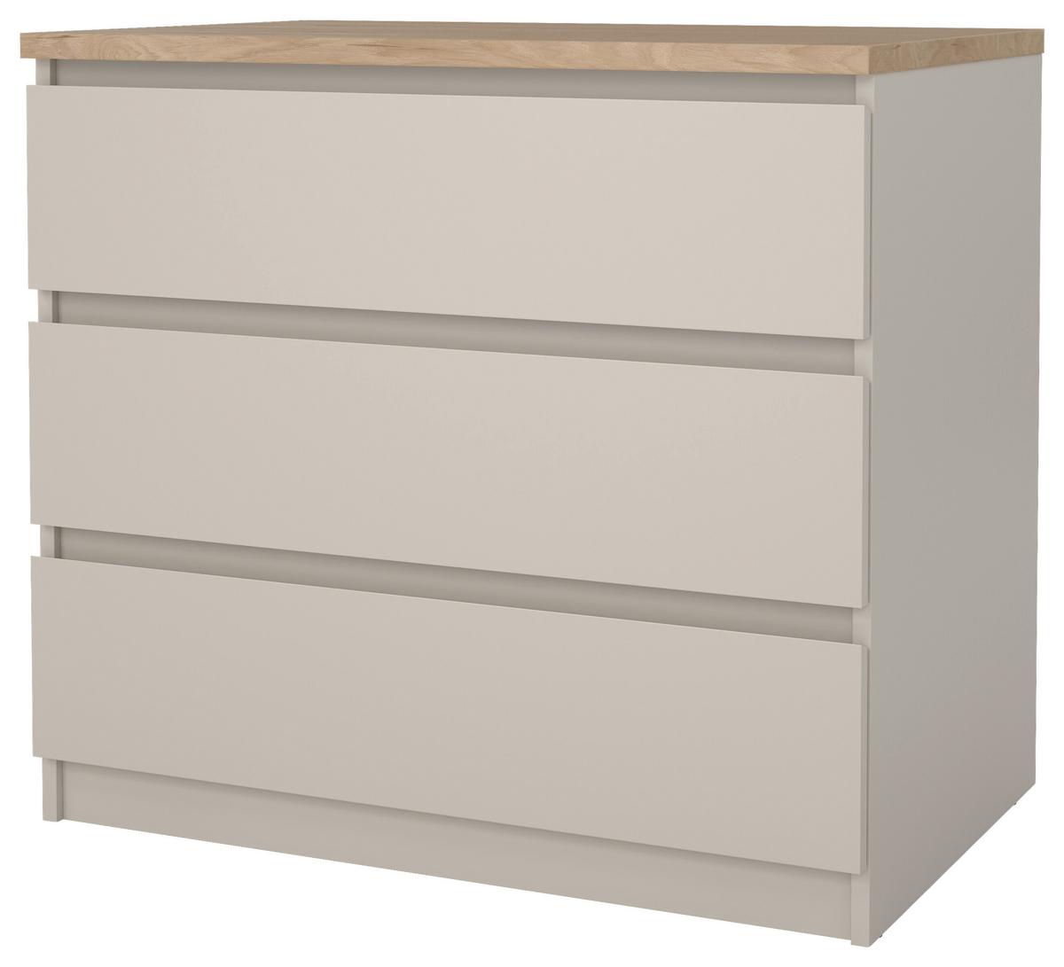 KOMODA NAIA - kolor dębowy/kaszmir, Basics, materiał drewnopochodny (77/70,1/50cm) - Boxxx