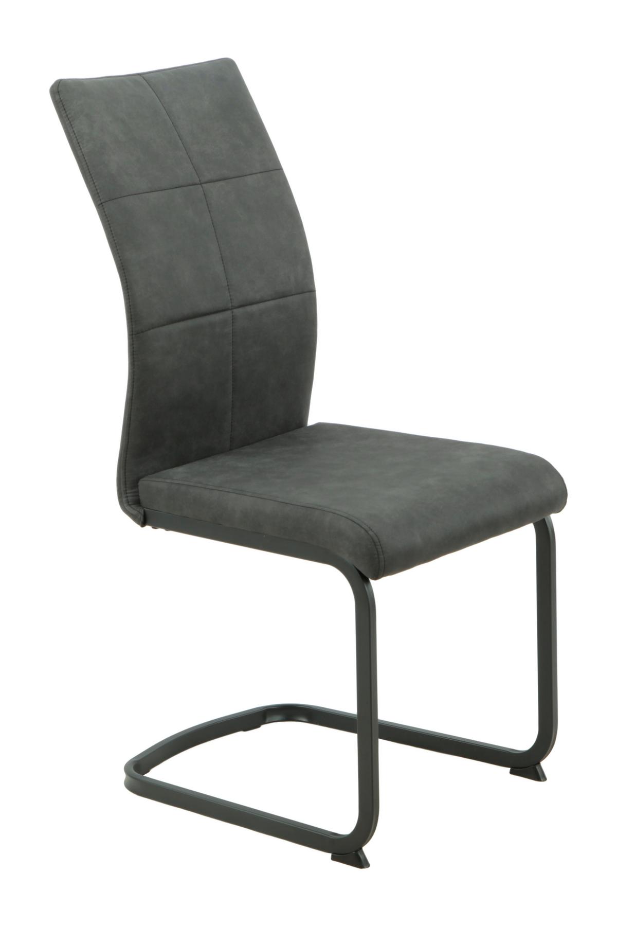 SCHWINGSTUHL-SET MELANIE S 4ER-SET - Anthrazit/Schwarz, MODERN, Textil/Metall (42/98/60cm) - MID.YOU