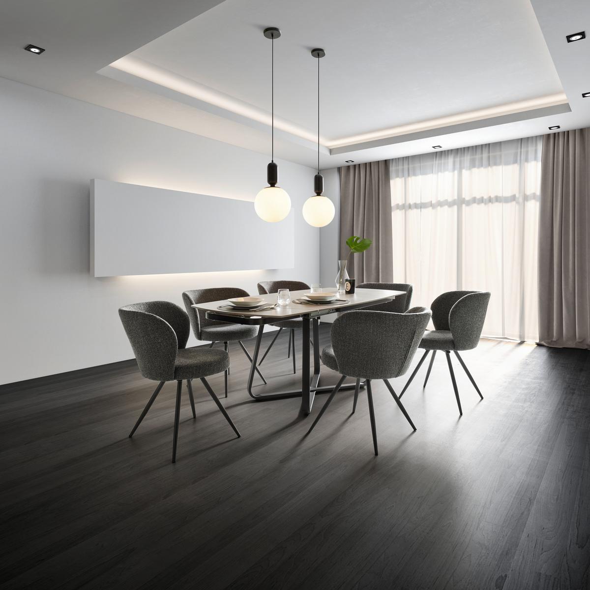 KRZESŁO CARLINA - ciemnoszary/czarny, Modern, metal/drewno (60/79/59cm) - Bessagi Home